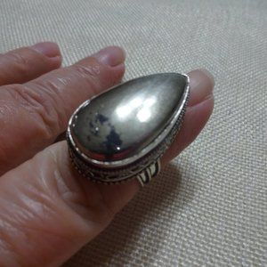 Unique "APACHE PYRITE" Handmade Sterling Ring Size 7.25 #561B